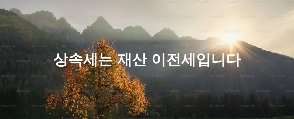 상속세는 재산 이전세입니다