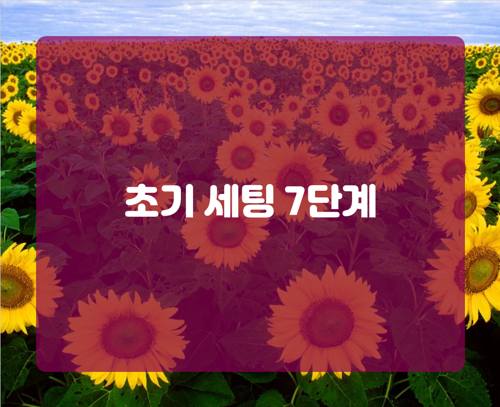 초기 세팅 7단계