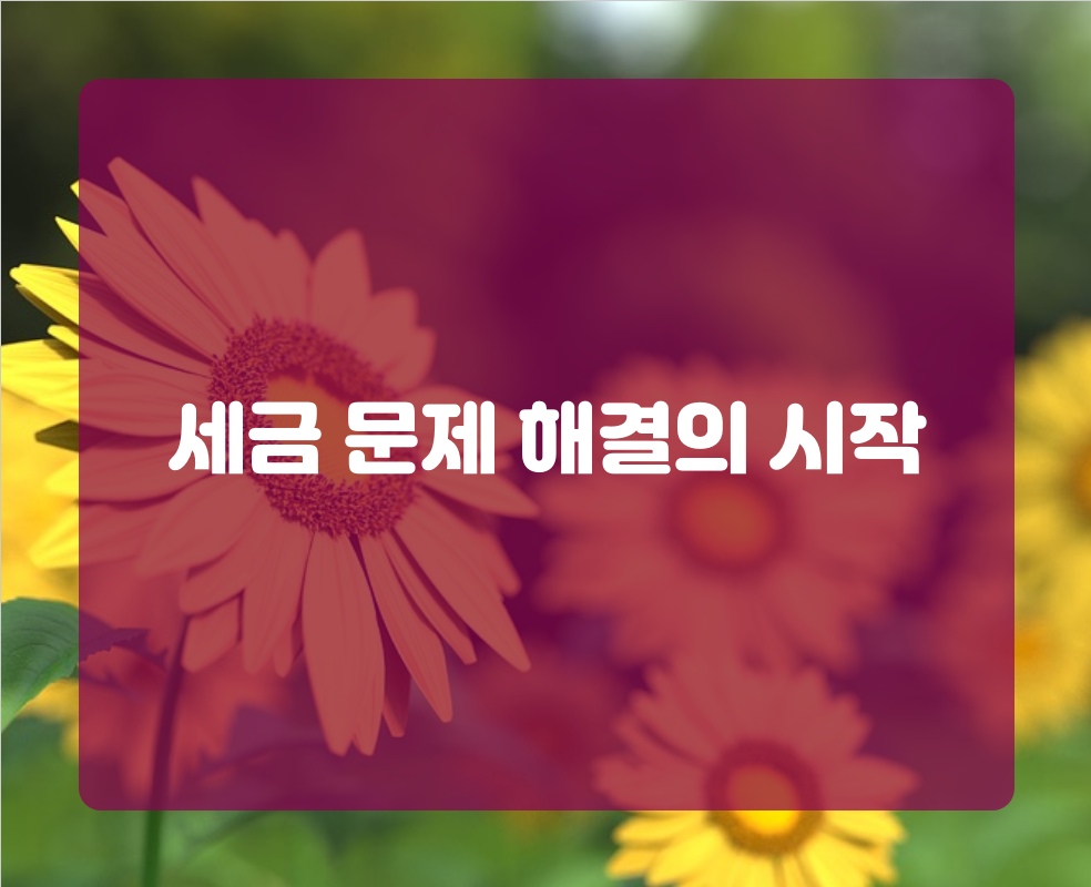 세금 문제 해결의 시작