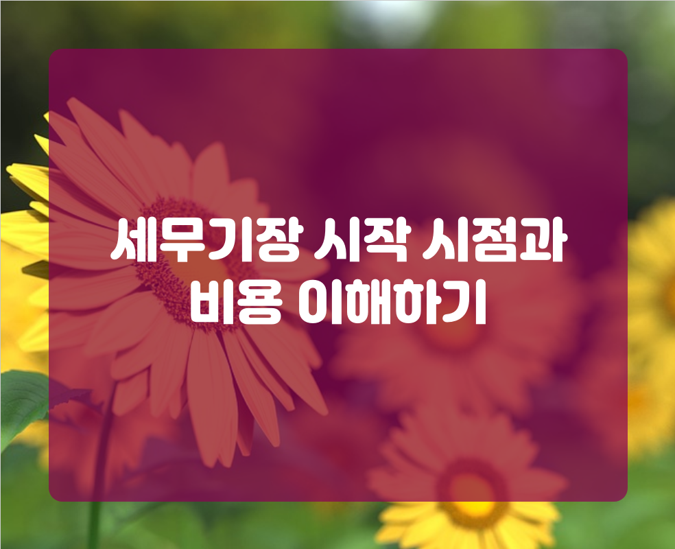 세무기장 시작 시점과 비용 이해하기