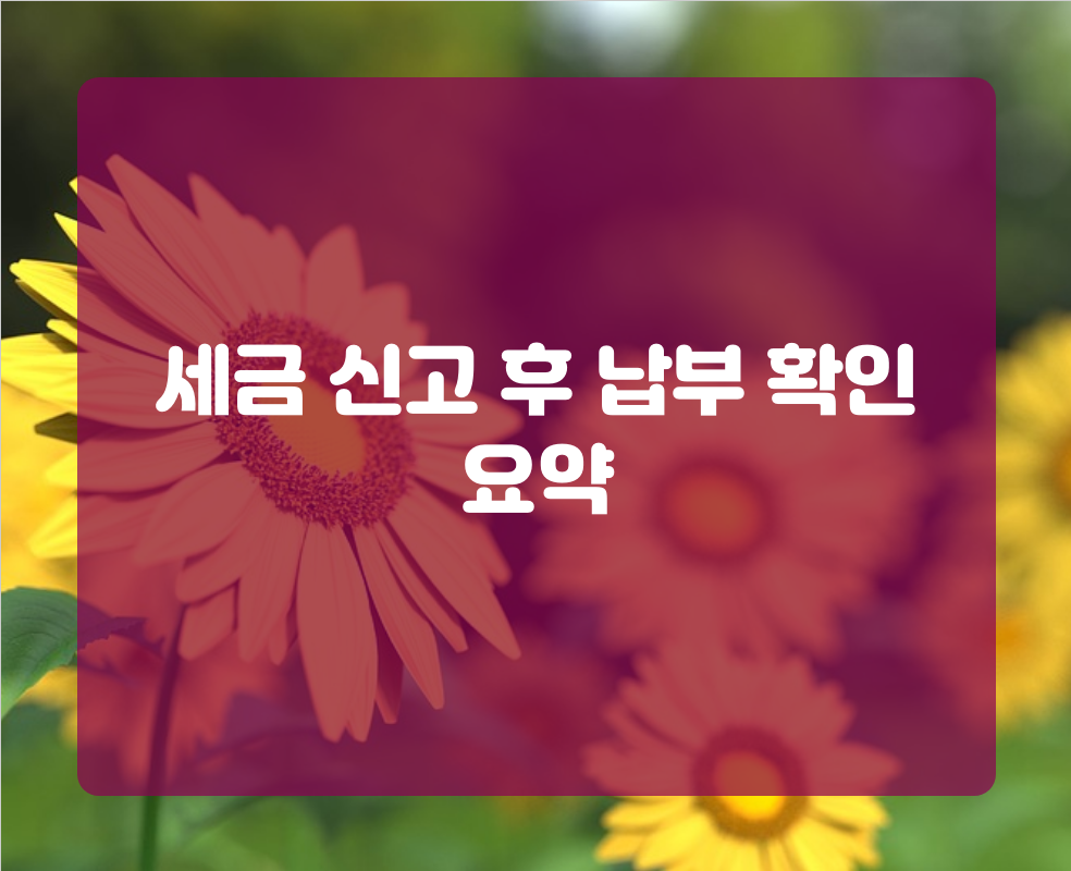 세금 신고 후 납부 확인 요약